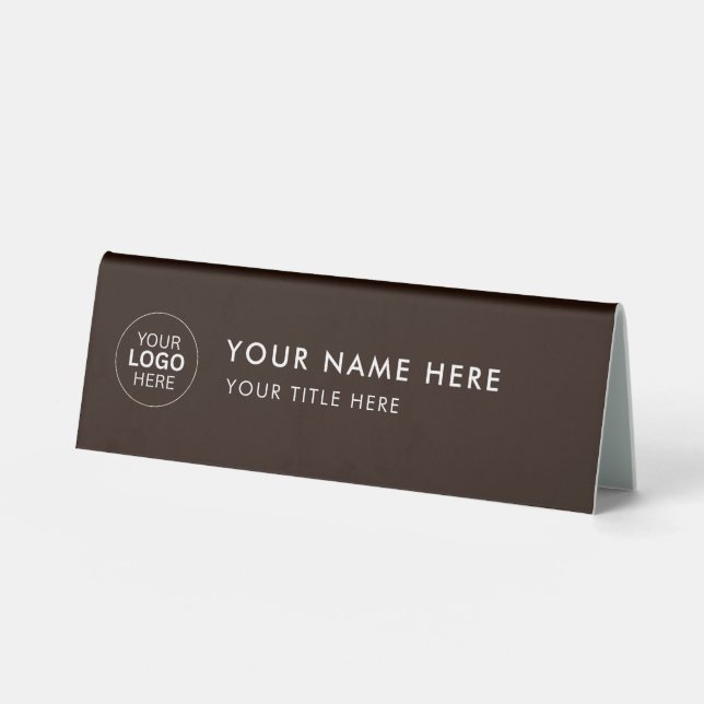 Custom Business Logo Desk Nameplate Table Tent (Front)