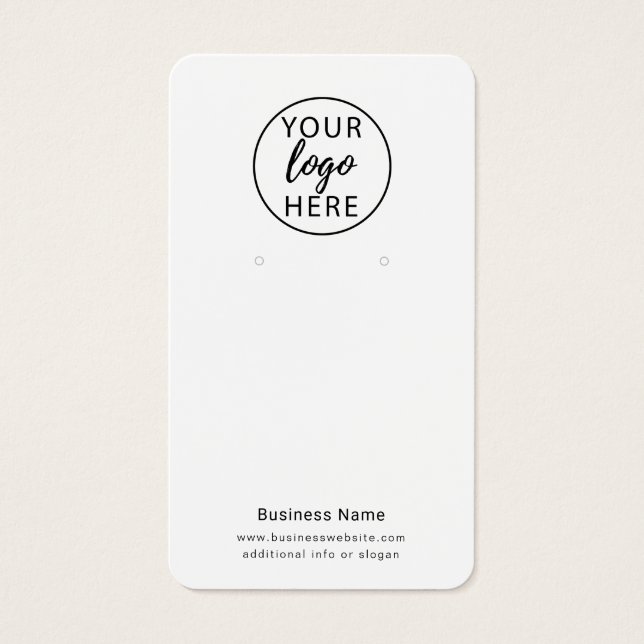 Custom Business Logo Earring Display Card (Front)