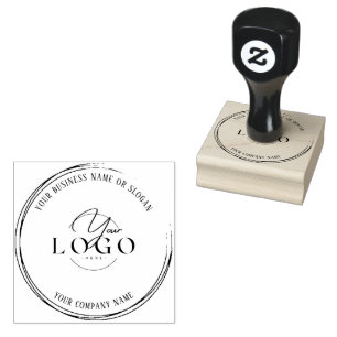 Custom Business Logo ELEGANT & MODERN ROUND Rubber Stamp