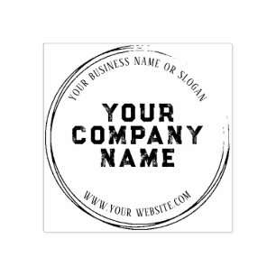 Custom Business Logo   ELEGANT & MODERN ROUND Rubber Stamp