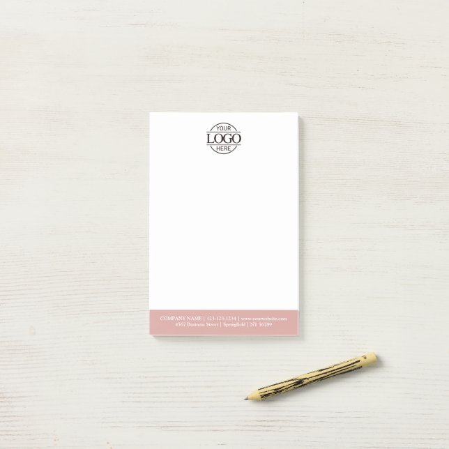 Custom Business Logo Elegant Simple Professional  Post-it Notes (On Desk)