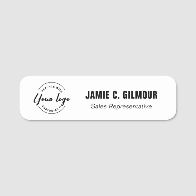 Custom Business logo Employee Magnetic Name Tag (Front)
