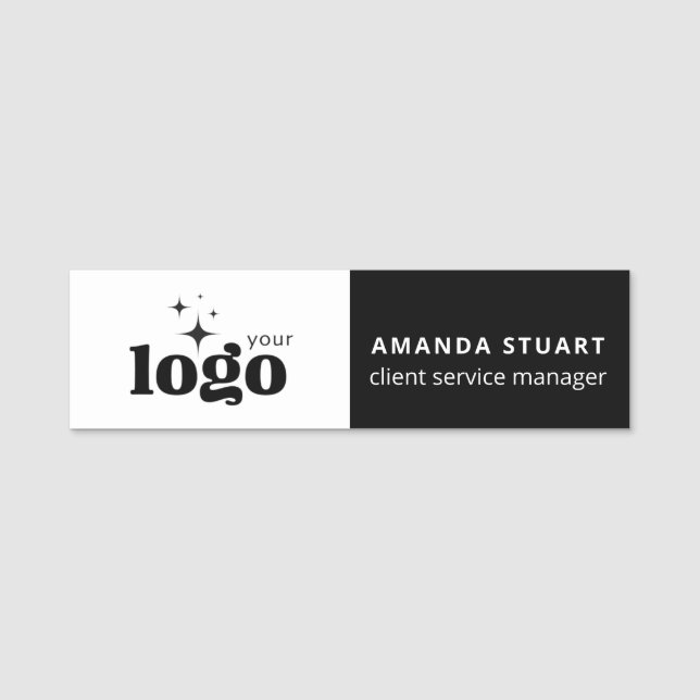 Custom Business Logo Employee Name Tag | Magnetic  (Front)