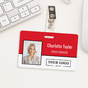 Custom Business Logo Employee Photo ID Badge