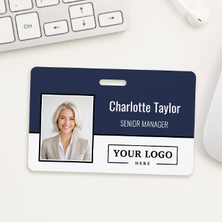 Custom Business Logo Employee Photo ID Badge