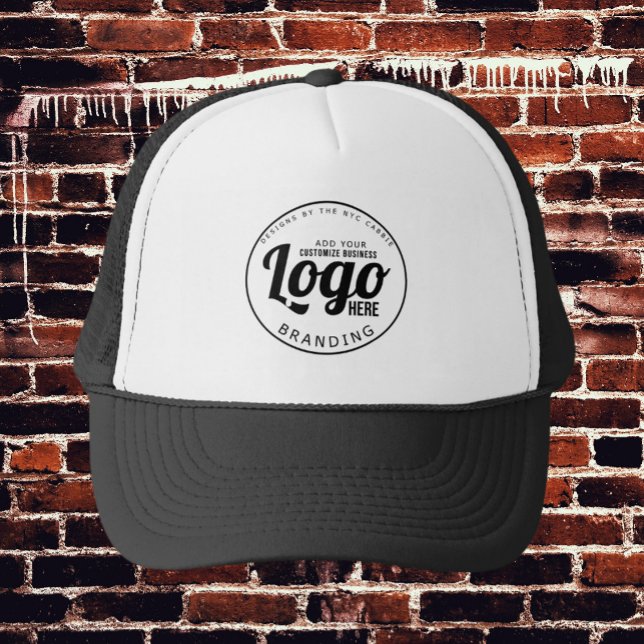 Custom Business Logo Employee Staff Company Black Trucker Hat (black custom logo hat)