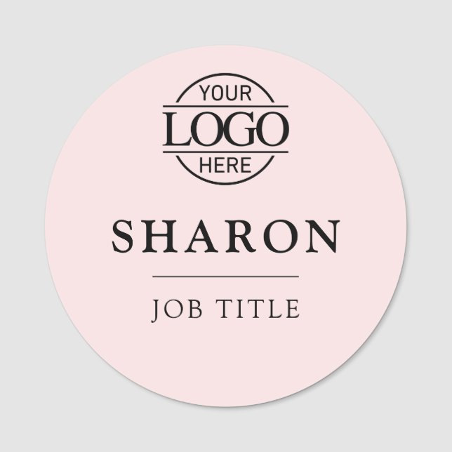 Custom Business Logo Employee Staff Magnetic Name Tag (Front)