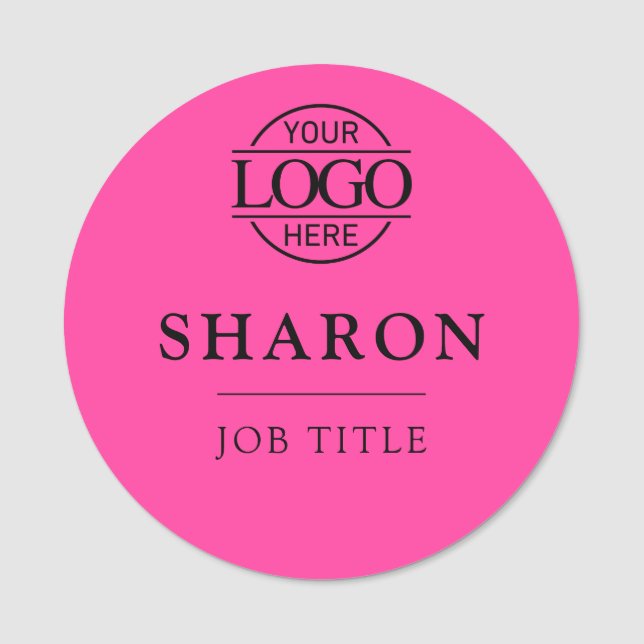 Custom Business Logo Employee Staff Magnetic Name Tag (Front)