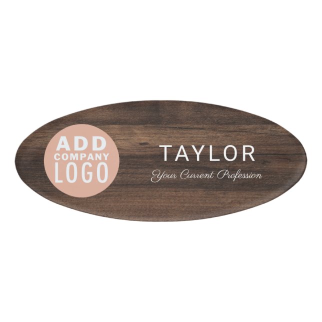 Custom Business Logo Employee Staff Name Tag (Front)