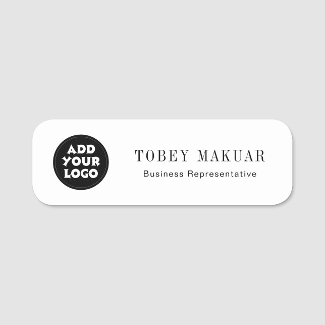 Custom Business Logo Employee Staff Name Tag (Front)