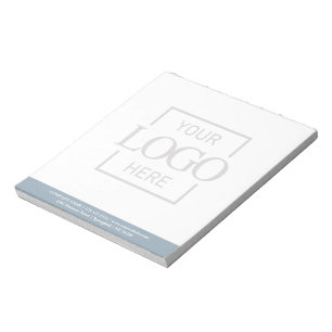 Custom Business Logo Faded Backdrop Modern Simple Notepad