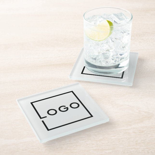 Custom Business Logo Glass Coaster (Angled)