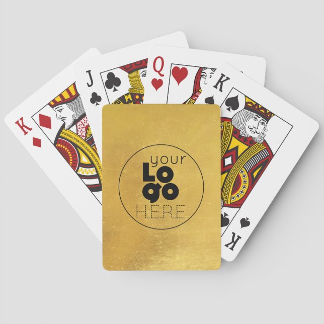 Custom Business Logo Gold Brass Playing Cards Set (Back)