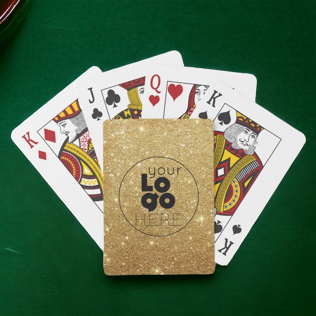 Custom Business Logo Gold Glitter Playing Card Set (Creator Uploaded)