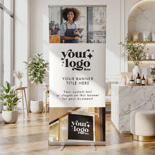 Custom Business Logo Grand Opening 2 Photo Retractable Banner