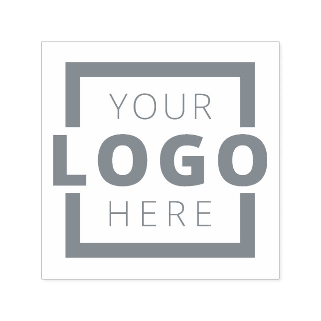 Custom Business Logo Grey Grey Ink Rubber Stamp (Design)