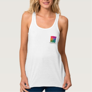Custom Business Logo Here Employee Womens Slim Fit Tank Top