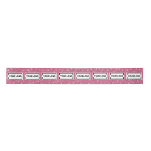 Custom Business Logo Hot pink Sparkle Satin Ribbon