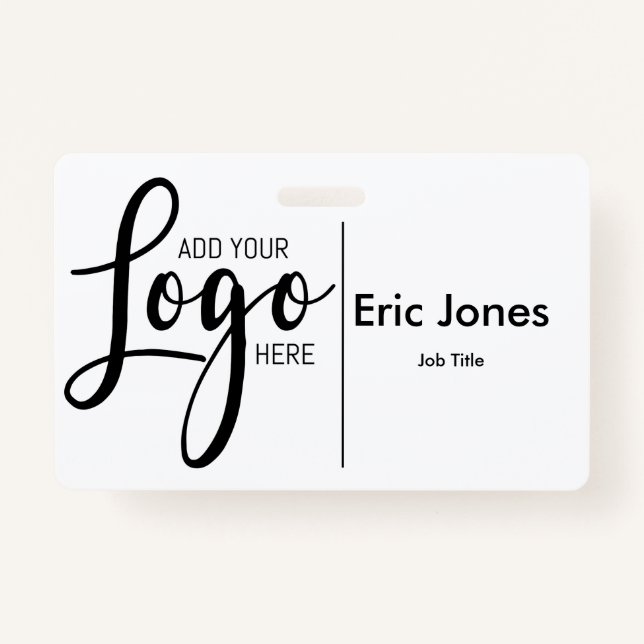 Custom BUSINESS LOGO ID identification add logo ID Badge (Front)