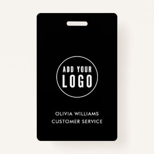  Custom Business Logo ID   Modern Black Employee   ID Badge