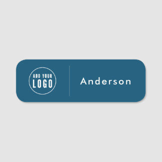 Custom Business Logo ID | Modern  Black Employee   Name Tag
