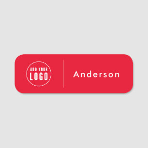 Custom Business Logo ID   Modern  Black Employee   Name Tag