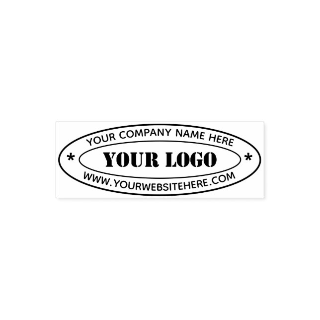 Custom Business Logo Info Oval Self-inking Stamp (Design)