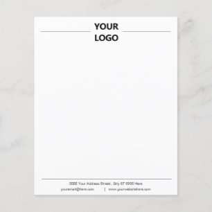 Custom Business Logo Info Paper Sheet Personalised