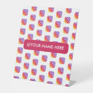 custom business logo instagram backdrop simple pedestal sign