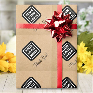 Custom Business Logo Kraft Style Thank You Wrapping Paper