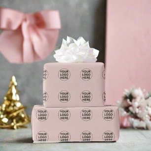 Custom Business Logo l Promotional Blush Pink  Wrapping Paper