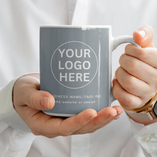 Custom Business Logo l Promotional Dusty Blue  Coffee Mug