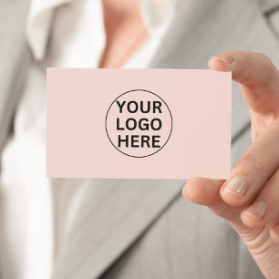 Custom Business Logo l Simple Clean Blush Pink  Card