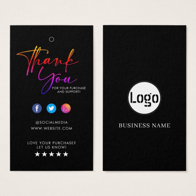 Custom Business Logo Label Hang Tag (Front & Back)