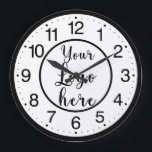 Custom Business Logo Large Clock<br><div class="desc">Make Your Own Photo and numbers Round Clock</div>