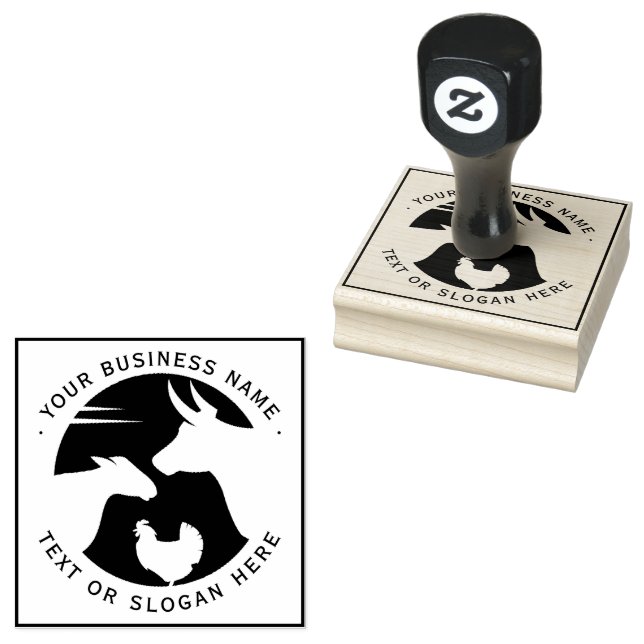  Custom Business Logo Large  Rubber Stamp (Stamped)