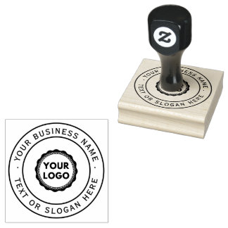 Custom Business Logo Large  Rubber Stamp