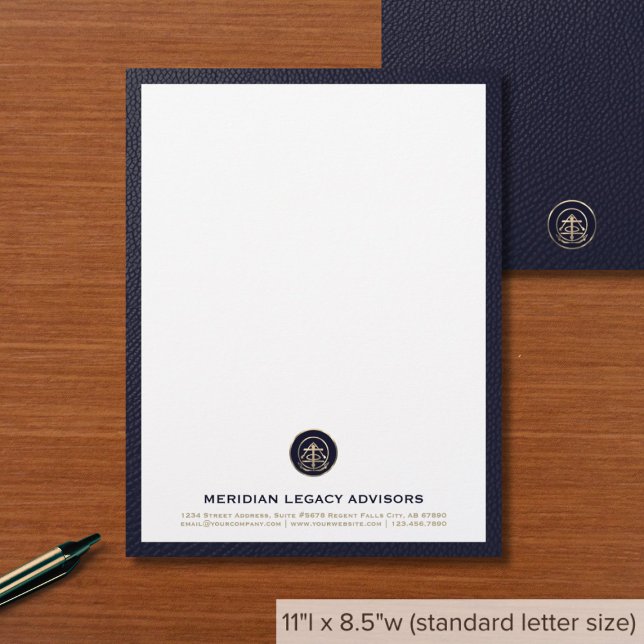 Custom Business Logo Letterhead with Navy Frame (Creator Uploaded)