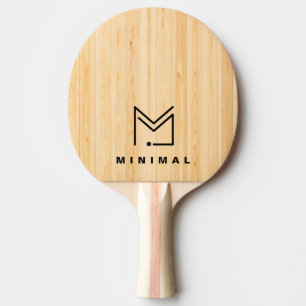 Custom Business Logo Light Wood Minimal Design Ping Pong Paddle