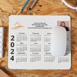 Custom Business Logo Marketing 2024 Calendar Mouse Mat<br><div class="desc">This modern business calendar mousepad is custom made with your professional company name under the the agent name in chic typography. This minimalist black and white calendar magnet features your logo on one side and personalised photo on the other. Contemporary marketing tools for a corporation in 2024. The weeks start...</div>