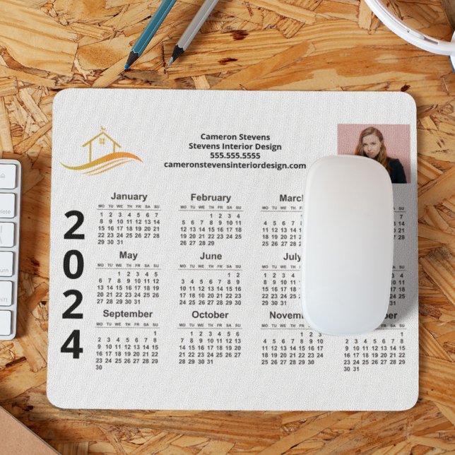 Custom Business Logo Marketing 2024 Calendar Mouse Mat (Creator Uploaded)