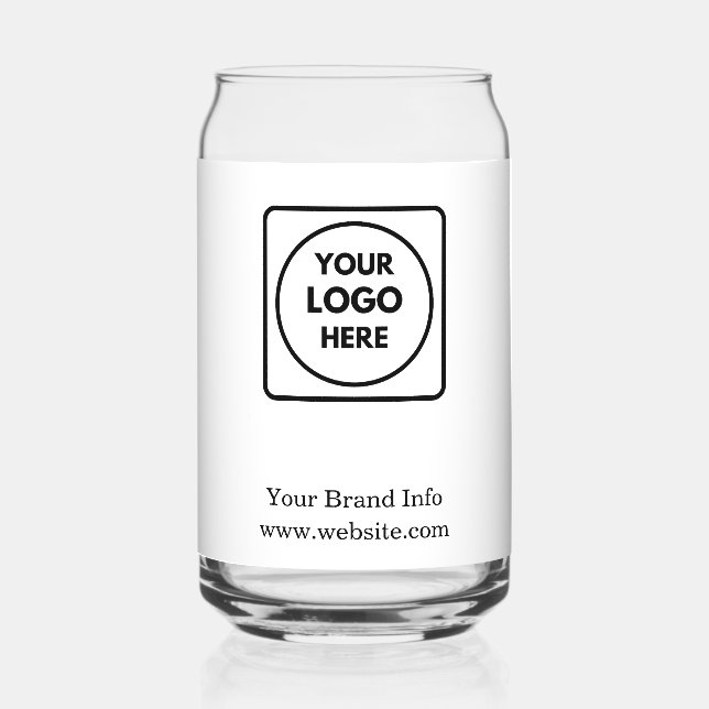 Custom Business Logo | Minimal Modern Branding  Can Glass (Front)