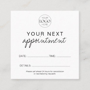Custom Business Logo Minimalist Modern Customer  Appointment Card
