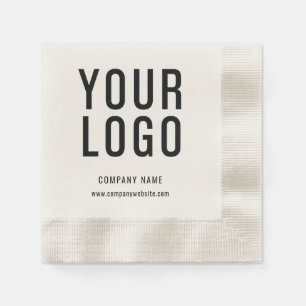 Custom Business Logo Minimalist Promotional Ecru Napkin