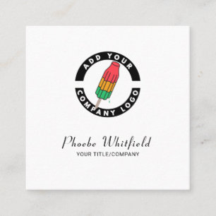 Custom Business Logo Minimalist Social Media Icons Square Business Card