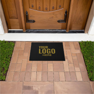 Custom Business Logo Modern Black Promotional Doormat