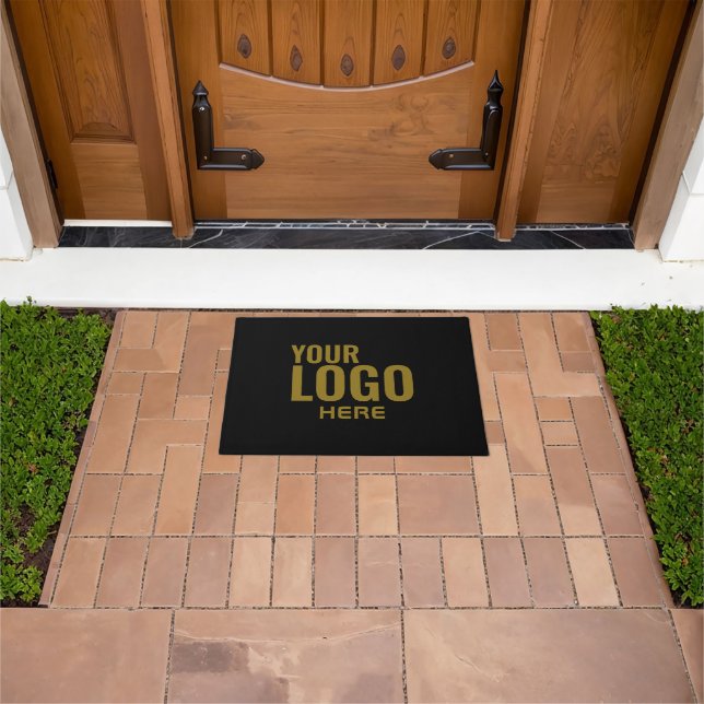 Custom Business Logo Modern Black Promotional Doormat (Outdoor)