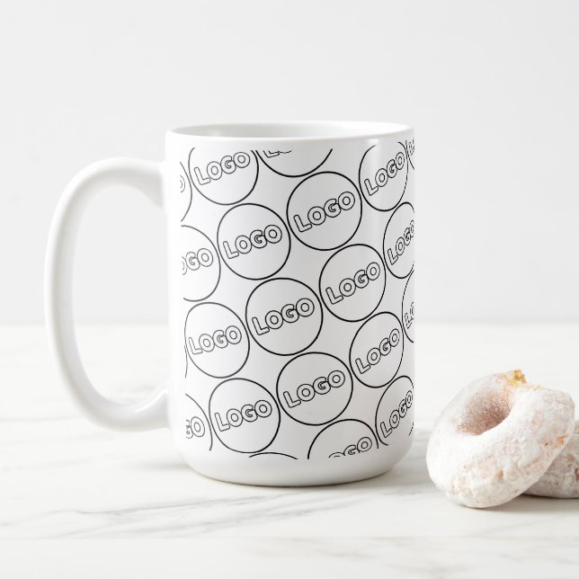 Custom Business Logo Modern Branded Coffee Coffee Mug (With Donut)