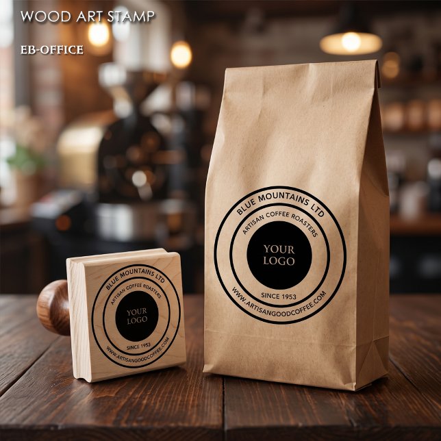 Custom Business Logo Modern Circular  Rubber Stamp (Custom Packaging Logo Stamp | 2.5”x2.5”.
Personalize Text & Upload Logo.
)