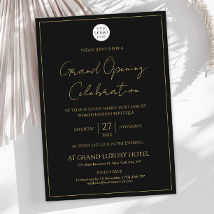 Custom Business Logo Modern Elegant Grand Opening Invitation